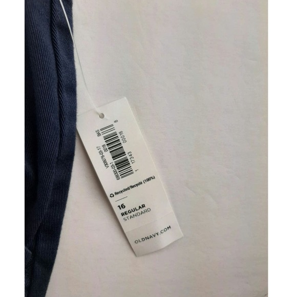 Old Navy Boy's Navy Blue Bootcut Chino Uniform Pants Adjustable Waist Stretch 16 - Picture 9 of 10